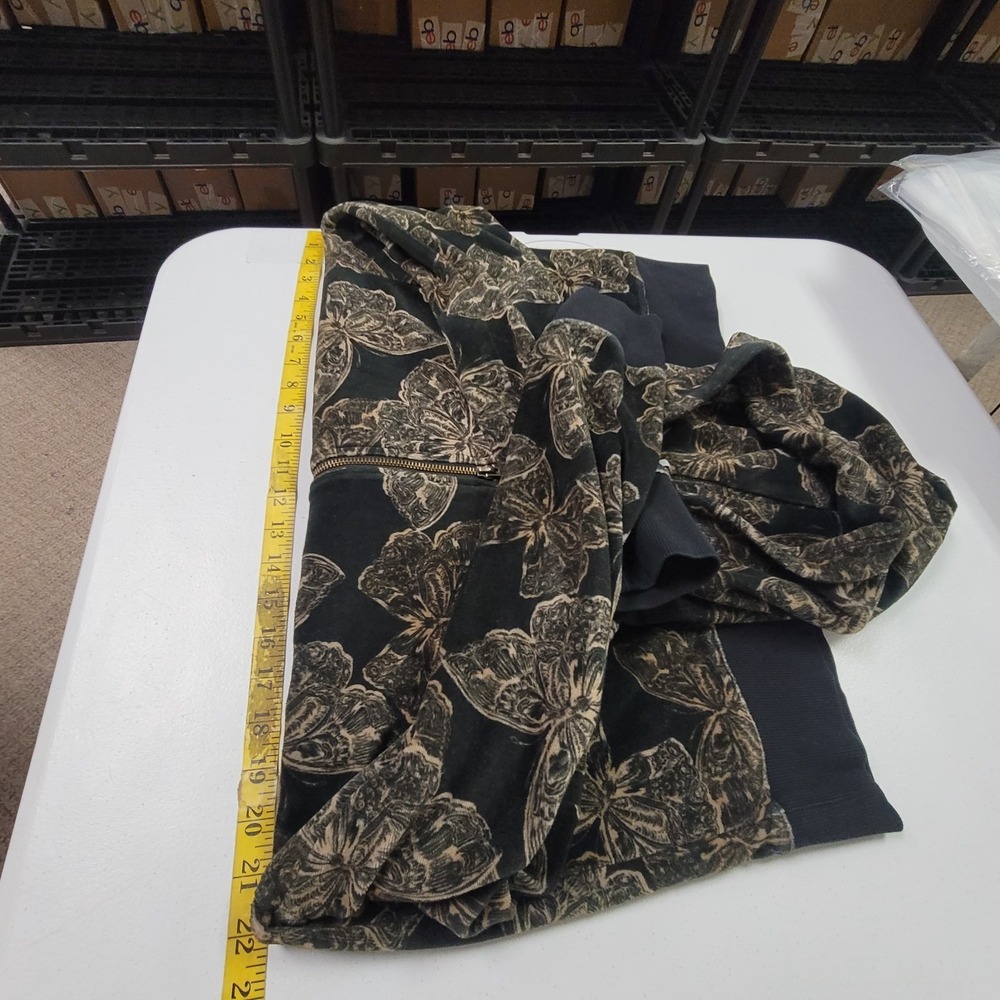 Johnny Was Black Velvet Butterfly Zip Hoodie & Joggers Set - Picture 6 of 16